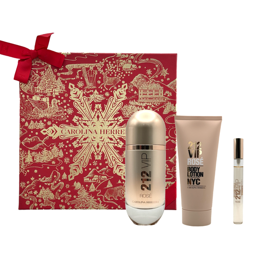 gift set 212 vip rosé by carolina herrera 3pcs