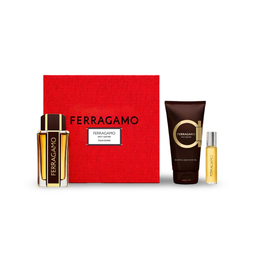 gift set spicy leather pour homme by salvatore ferragamo
